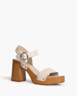 Sandale à talons en bois Corina beige modèle M4410
