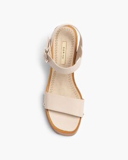 Sandale à talons en bois Corina beige modèle M4410