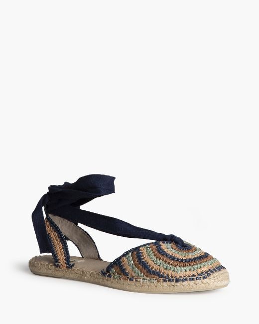 Sandalias azul planas de crochet para mujer con suela de yute Corina Modelo M6362