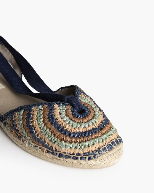 Sandalias azul planas de crochet para mujer con suela de yute Corina Modelo M6362