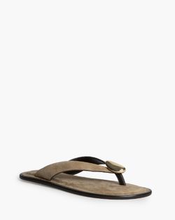 Sandalias beige planas mujer con detalle metálico y suela acolchada