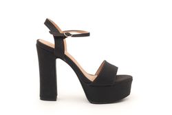 Sandalias de tacón alto y plataforma color negro