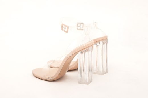 Sandalias de Tacón con Correa Transparente
