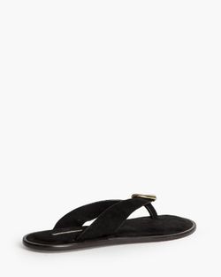 Sandalias negras planas mujer con detalle metálico y suela acolchada