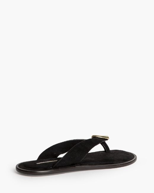 Sandalias negras planas mujer con detalle metálico y suela acolchada