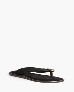 Sandalias negras planas mujer con detalle metálico y suela acolchada