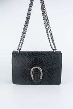 Sac en cuir de crocodile avec fer à cheval noir