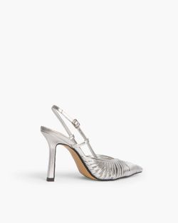 Talon Haut Slingback Couleur Argent de la marque Corina Modèle M4190