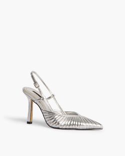 Talon Haut Slingback Couleur Argent de la marque Corina Modèle M4190