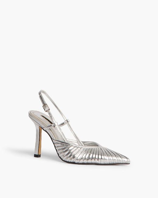 Talon Haut Slingback Couleur Argent de la marque Corina Modèle M4190