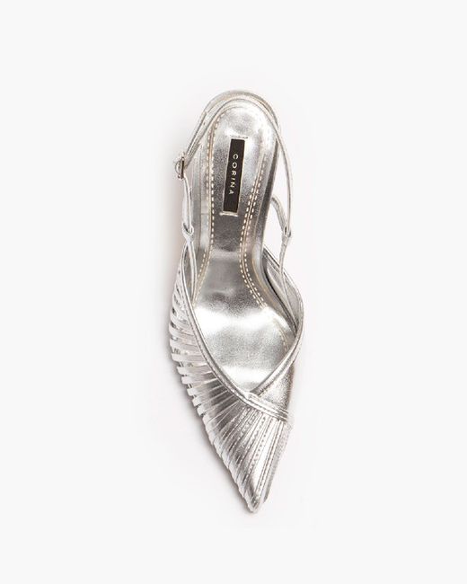 Talon Haut Slingback Couleur Argent de la marque Corina Modèle M4190