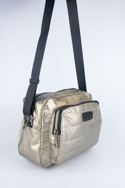 Bolso pequeño tipo bandolera acolchado de color oro modelo Tote