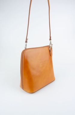 Mini sac à bandoulière Vera en cuir camel