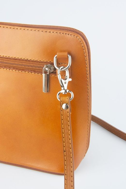 Mini sac à bandoulière Vera en cuir camel