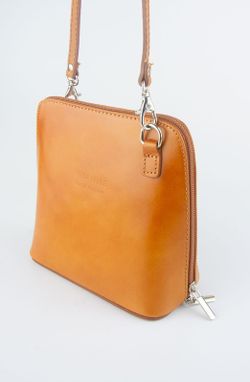 Mini sac à bandoulière Vera en cuir camel