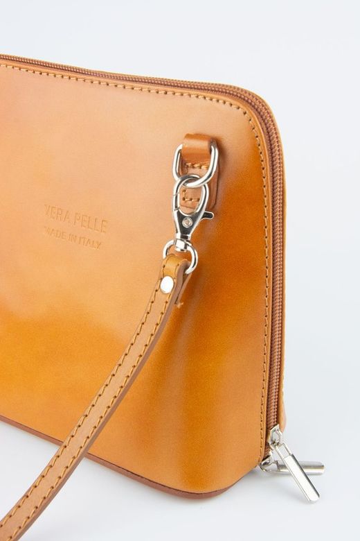 Mini sac à bandoulière Vera en cuir camel