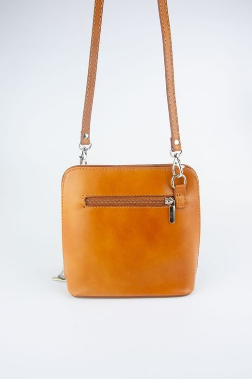 Mini sac à bandoulière Vera en cuir camel