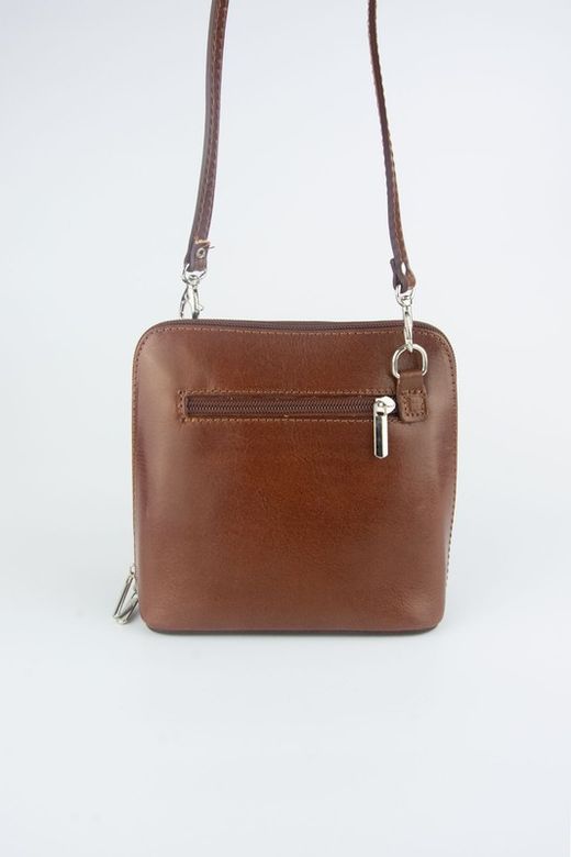 Mini sac à bandoulière en cuir marron Vera