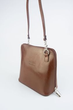 Mini sac à bandoulière en cuir marron Vera