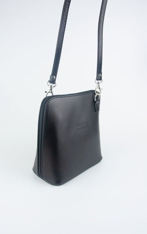 Vera bolso bandolera mini de piel de color negro