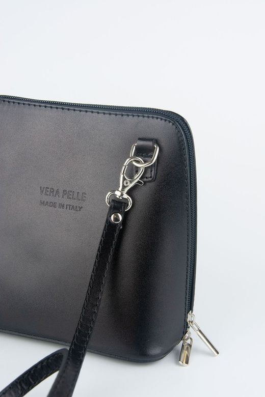 Vera bolso bandolera mini de piel de color negro