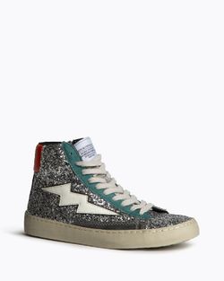 Zapatilla Abotinada de color Plata-Verde-Naranja Corina Modelo M5506