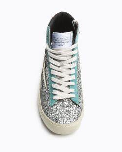 Zapatilla Abotinada de color Plata-Verde-Naranja Corina Modelo M5506