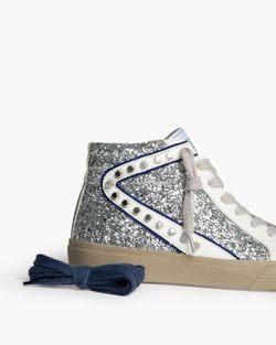 Corina – bottines cloutées argentées, modèle M5050