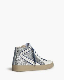 Corina – bottines cloutées argentées, modèle M5050