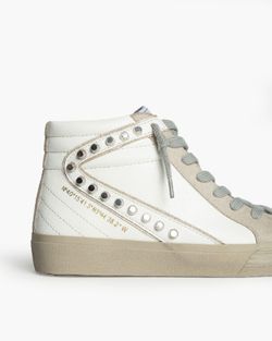 Corina – bottines cloutées blanches, modèle M5050