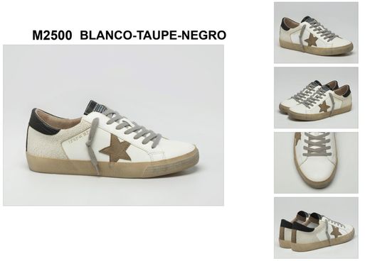 Zapatillas Corina Estrella M2500 Blanco- Taupe- Negro