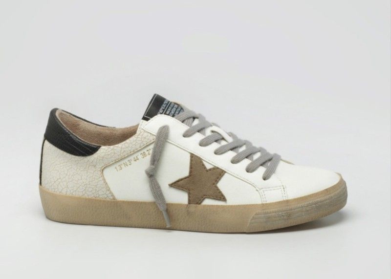 Zapatillas Corina Estrella M2500 Blanco- Taupe- Negro — Oliva Bags