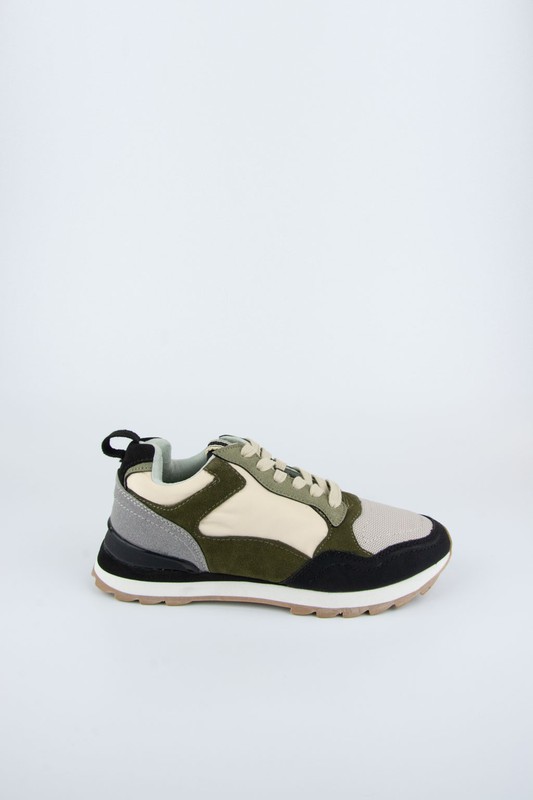 Zapatillas deportivas colores marrones con cordones veganas modelo 1541N marca — Oliva bags shoes