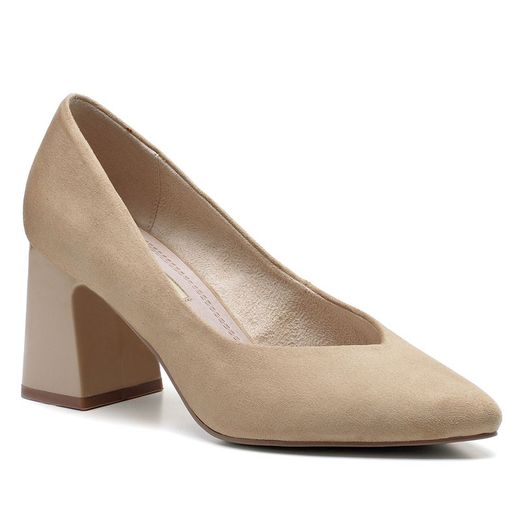 Chaussures camel à talon large modèle Corina M2595