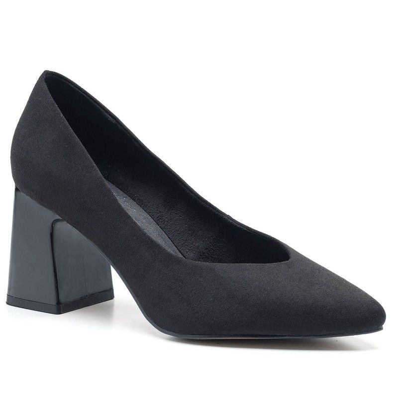 Zapatos negros con tacón ancho Corina modelo M2595 — Oliva Bags